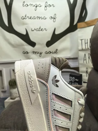 Adidas Gray Pink Low-Top Perforated Three-Stripe Overlay Lifestyle Sneakers 3