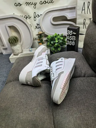 Adidas Gray Pink Low-Top Perforated Three-Stripe Overlay Lifestyle Sneakers 6