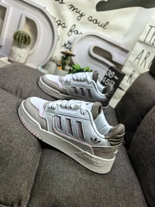Adidas Gray Pink Low-Top Perforated Three-Stripe Overlay Lifestyle Sneakers 7