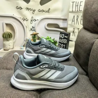Adidas Gray White Engineered Mesh Upper Sculpted Midsole Lifestyle Sneakers