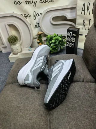 Adidas Gray White Engineered Mesh Upper Sculpted Midsole Lifestyle Sneakers 6