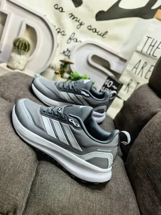 Adidas Gray White Engineered Mesh Upper Sculpted Midsole Lifestyle Sneakers 7