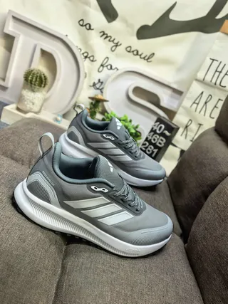 Adidas Gray White Engineered Mesh Upper Sculpted Midsole Lifestyle Sneakers 9