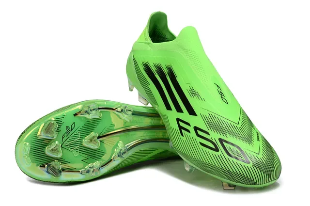 Adidas Verde Preto Sapatos de Futebol Sock-Fit Upper Cravos Conicos Moldados Firm-Ground 4