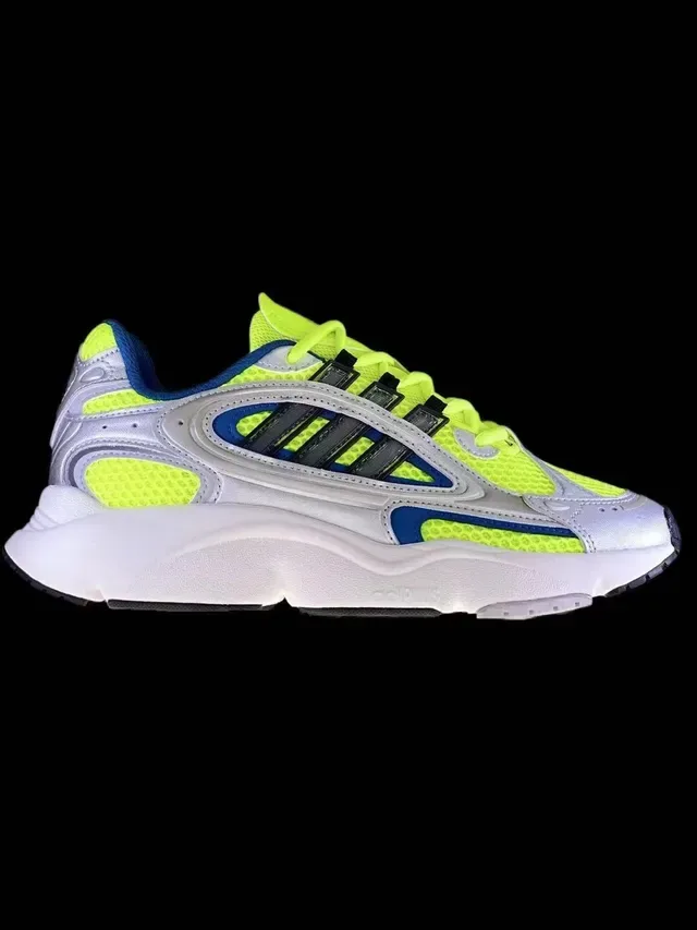 Adidas Green Blue Chunky Retro Silhouette Mesh And Synthetic Overlay Construction Lifestyle Sneakers 2