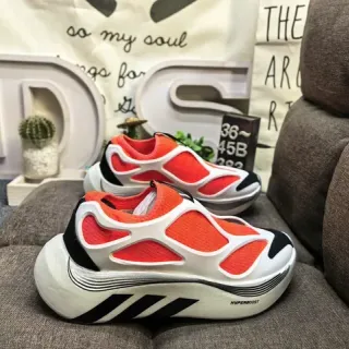 Adidas Hyperboost Orange White Laceless Slip-On Cage-Style Upper Lifestyle Sneakers