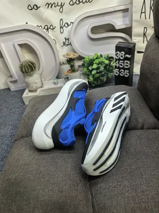 Adidas Hyperboost Slip-On Blue Black White Lifestyle Sneakers 6