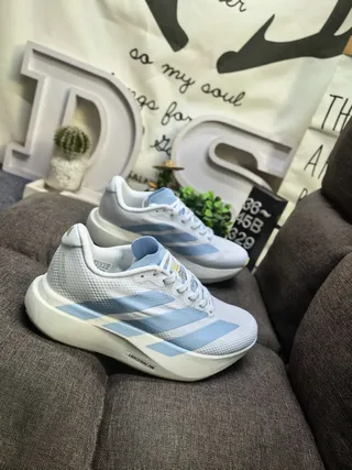 Adidas Lightstrike Pro White Blue Engineered Mesh Upper Sculpted Foam Midsole Running Shoes 9