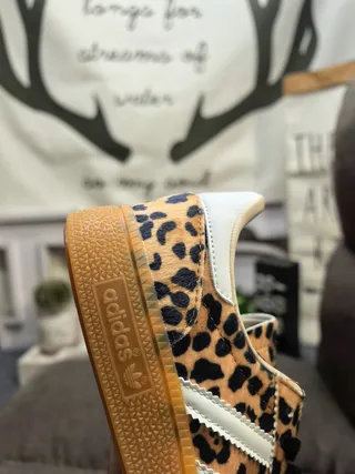 Adidas Multicolor Beige Leopard-Print Upper Gum Rubber Sole Lifestyle Sneakers 3