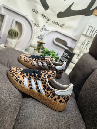 Adidas Multicolor Beige Leopard-Print Upper Gum Rubber Sole Lifestyle Sneakers 7