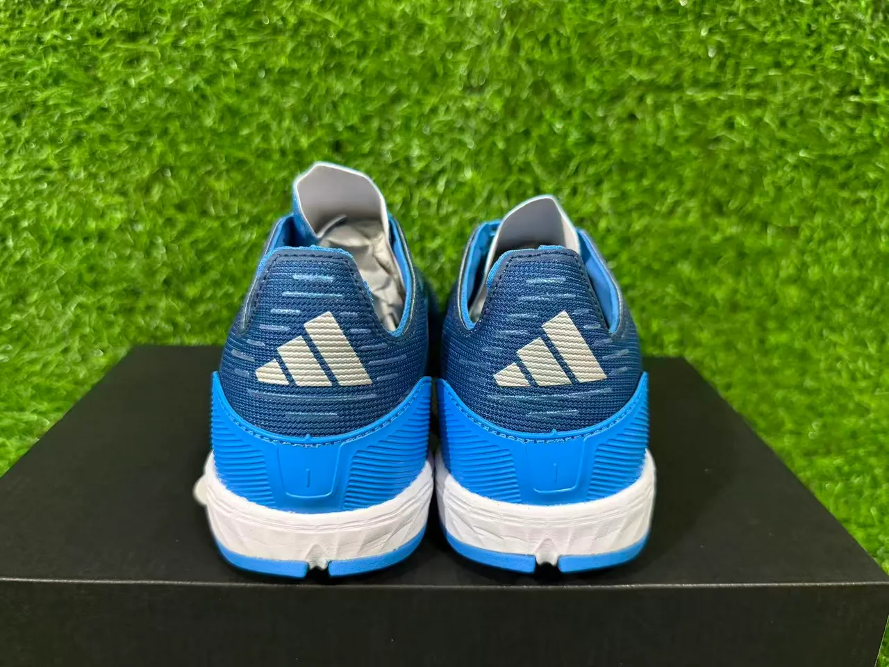 Adidas Bleu Marine Bas Synthétique Haut Graphiques Dynamiques Ligne de Vitesse Herbe Artificielle Chaussures de Football 3