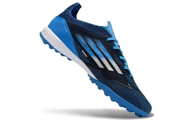 Adidas Bleu Marine Bas Synthétique Haut Graphiques Dynamiques Ligne de Vitesse Herbe Artificielle Chaussures de Football 5