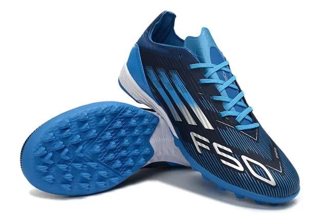 Adidas Bleu Marine Bas Synthétique Haut Graphiques Dynamiques Ligne de Vitesse Herbe Artificielle Chaussures de Football 7