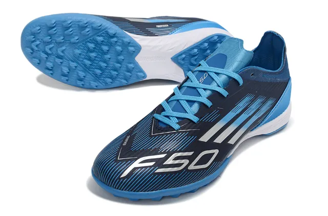 Adidas Bleu Marine Bas Synthétique Haut Graphiques Dynamiques Ligne de Vitesse Herbe Artificielle Chaussures de Football 8