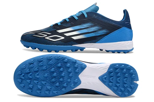 Adidas Bleu Marine Bas Synthétique Haut Graphiques Dynamiques Ligne de Vitesse Herbe Artificielle Chaussures de Football 10
