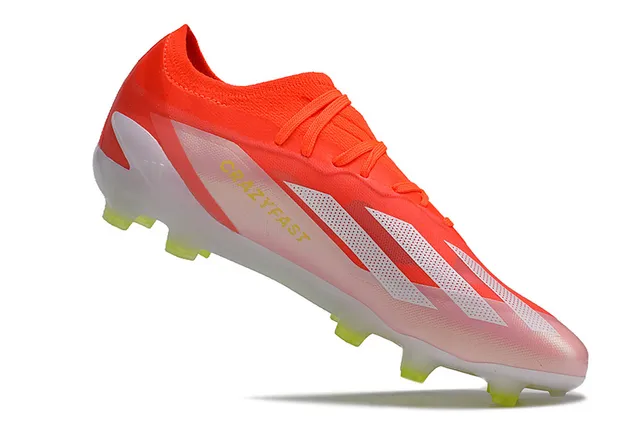 Adidas Orange White Low-Cut Knit Upper Asymmetric Lace Cover Firm-Ground Soccer Shoes 2