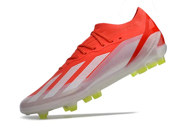 Adidas Orange White Low-Cut Sock-Fit Upper Asymmetric Lacing Firm-Ground Soccer Shoes 3