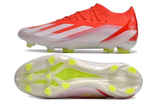 Adidas Orange White Low-Cut Sock-Fit Upper Asymmetric Lacing Firm-Ground Soccer Shoes 6