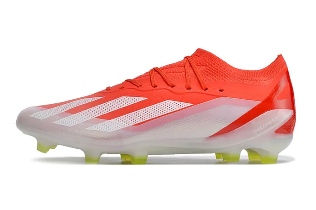 Adidas Orange White Low-Cut Sock-Fit Upper Asymmetric Lacing Firm-Ground Soccer Shoes 7