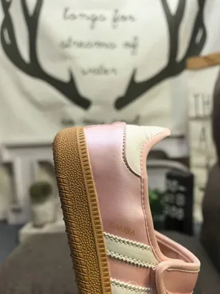 Adidas Tênis Lifestyle Rosa Bege Sem Cadarço Mary Jane Strap Painel Lateral com Três Listras 3
