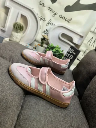 Adidas Tênis Lifestyle Rosa Bege Sem Cadarço Mary Jane Strap Painel Lateral com Três Listras 7