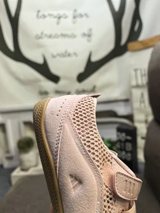 Adidas Pink Beige Mesh Upper Dual Velcro Straps Lifestyle Sneakers 3