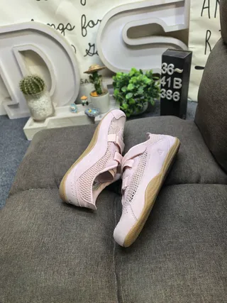 Adidas Pink Beige Mesh Upper Dual Velcro Straps Lifestyle Sneakers 6