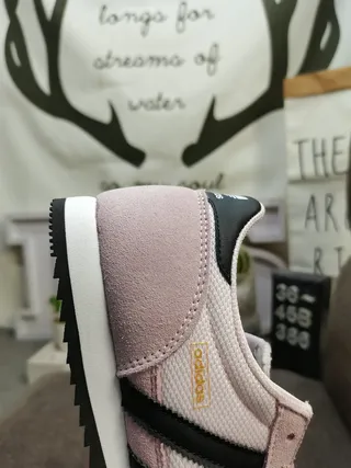 Adidas Pink Black Retro Runner Silhouette Mesh And Suede Upper Lifestyle Sneakers 3