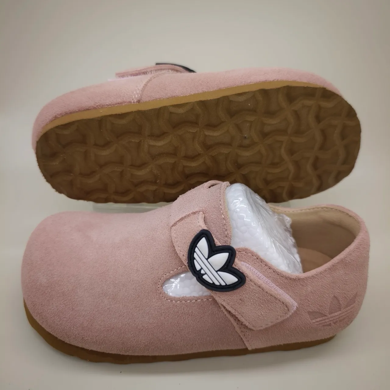 Adidas Chaussures Mary Jane T-Strap en Daim Rose Marron 19