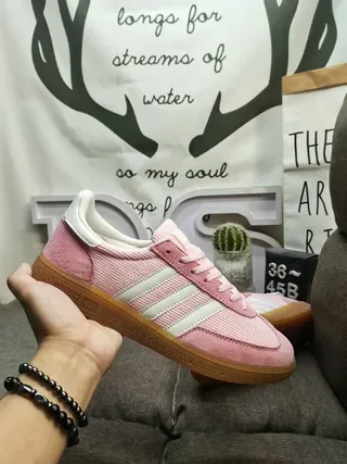 Adidas Tênis Lifestyle com Corduroy Superior de Camurça Rosa e Branco 5