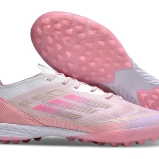 Adidas গোলাপি সাদা লো-কাট সিন্থেটিক আপার টেক্সচার্ড ওভারলে আর্টিফিশিয়াল গ্রাস ফুটবল জুতো