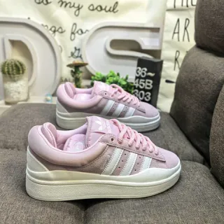 Adidas Pink White Low-Top Padded Collar Lifestyle Sneakers