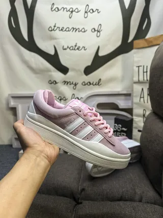 Adidas Pink White Low-Top Padded Collar Lifestyle Sneakers 5