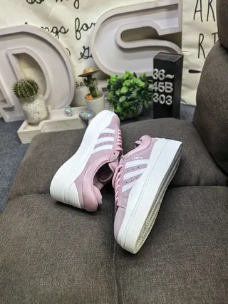 Adidas Pink White Low-Top Padded Collar Lifestyle Sneakers 6