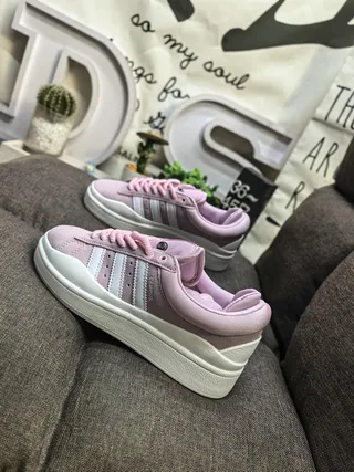 Adidas Pink White Low-Top Padded Collar Lifestyle Sneakers 7