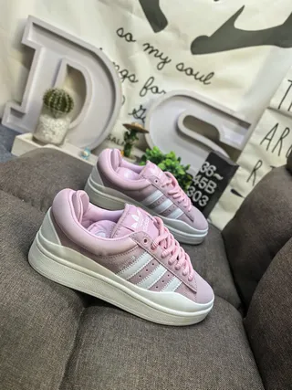 Adidas Pink White Low-Top Padded Collar Lifestyle Sneakers 9