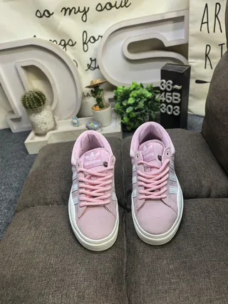 Adidas Pink White Low-Top Padded Collar Lifestyle Sneakers 10