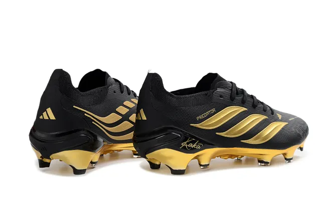 Adidas Predator Black and Gold Metallic Firm-Ground Soccer Shoes 5