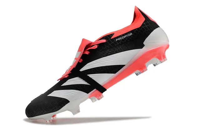 Adidas Predator Noir Rose Sans Lacets Fermeture Sangle Texturé Nid d'Abeille Supérieur Terrain Ferme Chaussures de Football 3