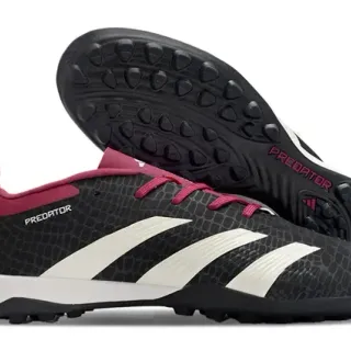 Adidas Predator Negro Rosa Zapatos de Fútbol para Césped Tacas Cónicas Upper Sintético Texturizado