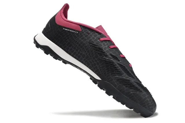 Adidas Predator Noir Rose Chaussures de Football Turf Tacons Coniques Upper Synthétique Texturé 2