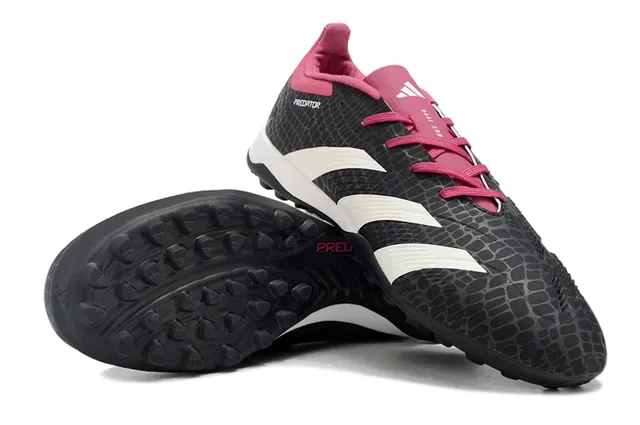 Adidas Predator Noir Rose Chaussures de Football Turf Tacons Coniques Upper Synthétique Texturé 4