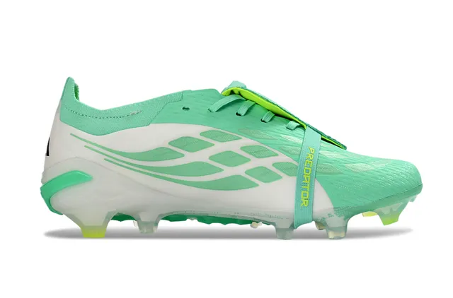 Adidas Predator Green White Lace-Cage Upper Translucent Sole Firm-Ground Soccer Shoes 14