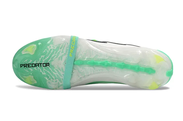 Adidas Predator Green White Lace-Cage Upper Translucent Sole Firm-Ground Soccer Shoes 16