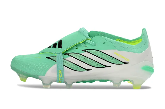 Adidas Predator Green White Lace-Cage Upper Translucent Sole Firm-Ground Soccer Shoes 17