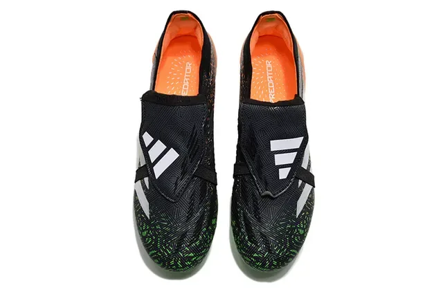 Adidas Predator Chaussures de football multicolores sans lacets fermeture à sangle overlay géométrique terrain ferme 2