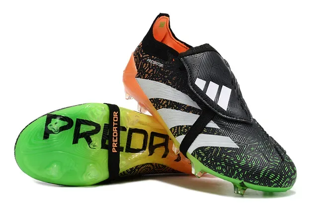 Adidas Predator Chaussures de football multicolores sans lacets fermeture à sangle overlay géométrique terrain ferme 3