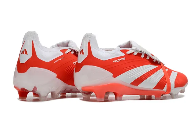 Adidas Predator Orange White Low-Cut Cleat Synthetic Upper Firm-Ground Soccer Shoes 5