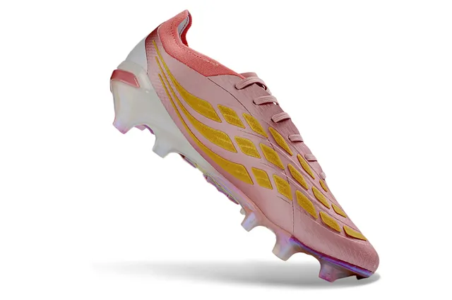 Adidas Predator Pink White Low-Cut Lace-Up Iridescent Holographic Sole Firm-Ground Soccer Shoes 2