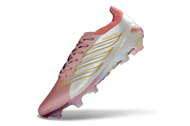Adidas Predator Pink White Low-Cut Lace-Up Iridescent Holographic Sole Firm-Ground Soccer Shoes 3
